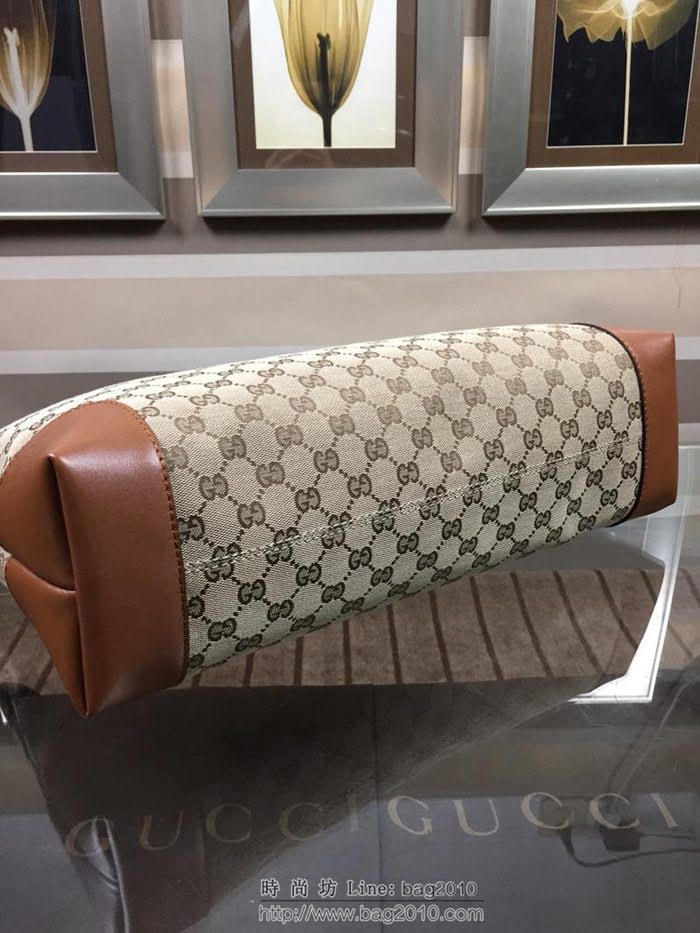GUCCI 古馳男包 新款 308928 咖色 GUCCI中性 經典圖案 時尚手提包